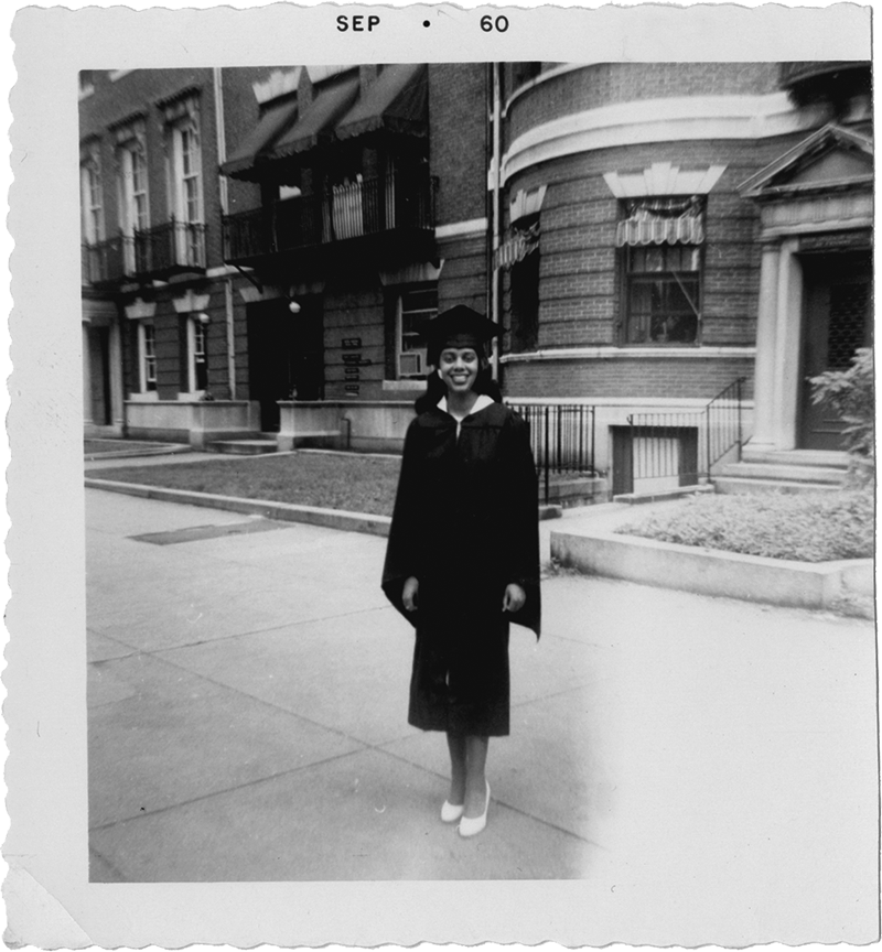 Joan Anderson, graduating from Boston University as one of only two women from her integrated Claymont class to attend college.